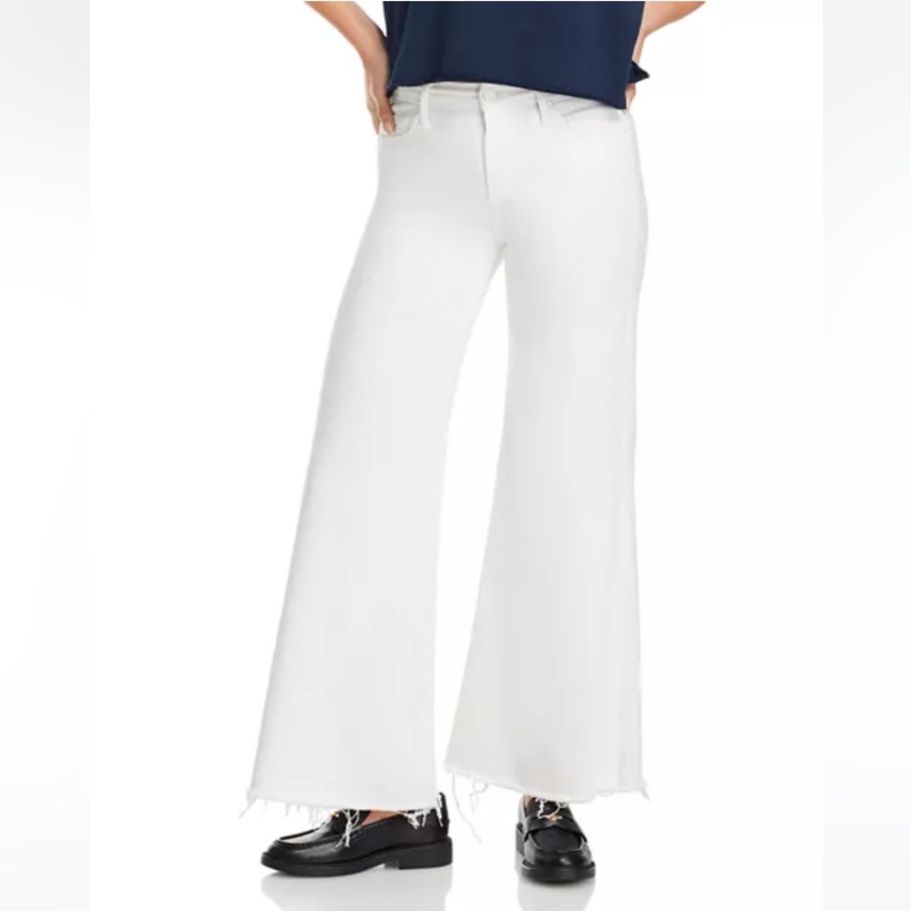 MOTHER THE ROLLER FRAY HIGH RISE WIDE LEGS JEANS IN FAIREST THEM ALL S. 33P